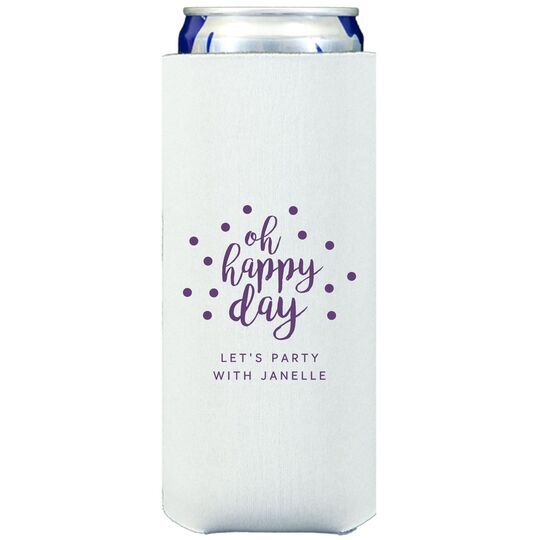 Confetti Dots Oh Happy Day Collapsible Slim Koozies